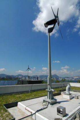 马师道电站於2008年7月在电站顶安装了2台2.5千瓦与电网接驳的横轴小型风力发电机〔资料来源:香港电灯有限公司〕。 以上文字说明这张图片。 马师道电站於2008年7月在电站顶安装了2台2.5千瓦与电网接驳的横轴小型风力发电机〔资料来源:香港电灯有限公司〕。 以上文字说明这张图片。